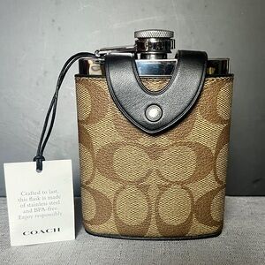 Coach Flask Signature Canvas NWT